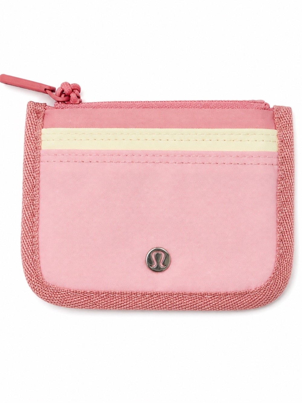 lululemon athletica Pink and Cream Zip Card Pouch